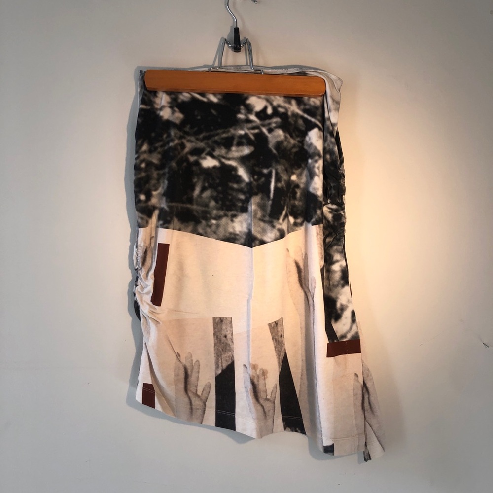 Asymmetrical Black and Cream Skirt